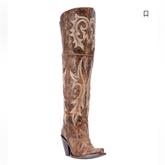 Dan Post Shoes - Dan Post knee high Jilted distressed western boot